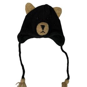 Knitwits Babu the Black Bear Pilot Hat NWT